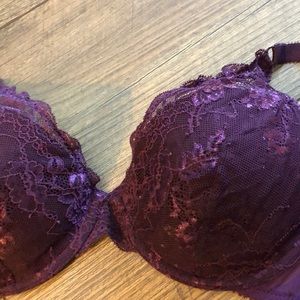Plum lace bra